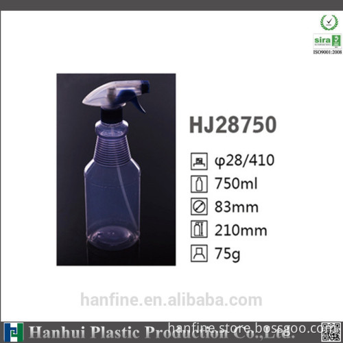 Han hui plastic pump bottle for cleaning/750ml/factory sale